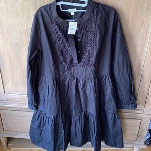 NWT JCrew factor tiered black dress. Size medium